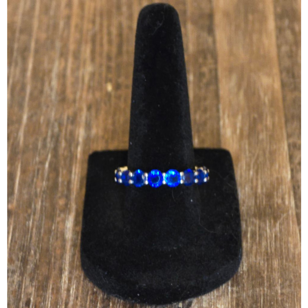 Women's Unbranded Ring Size 7 Blue Stones White Gold Tone